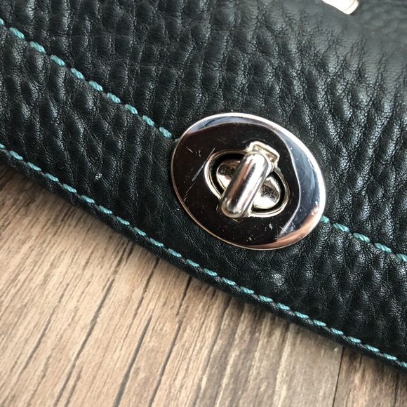 Vintage Black Leather Coach Purse - Picture 5 of 8